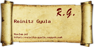 Reinitz Gyula névjegykártya